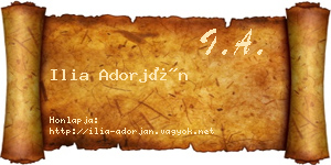 Ilia Adorján névjegykártya